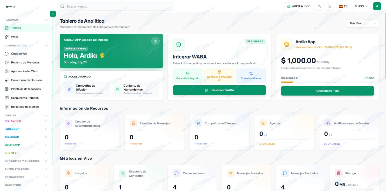 CRM redes sociales WhatsApp - Telegram - Instagram -Facebook